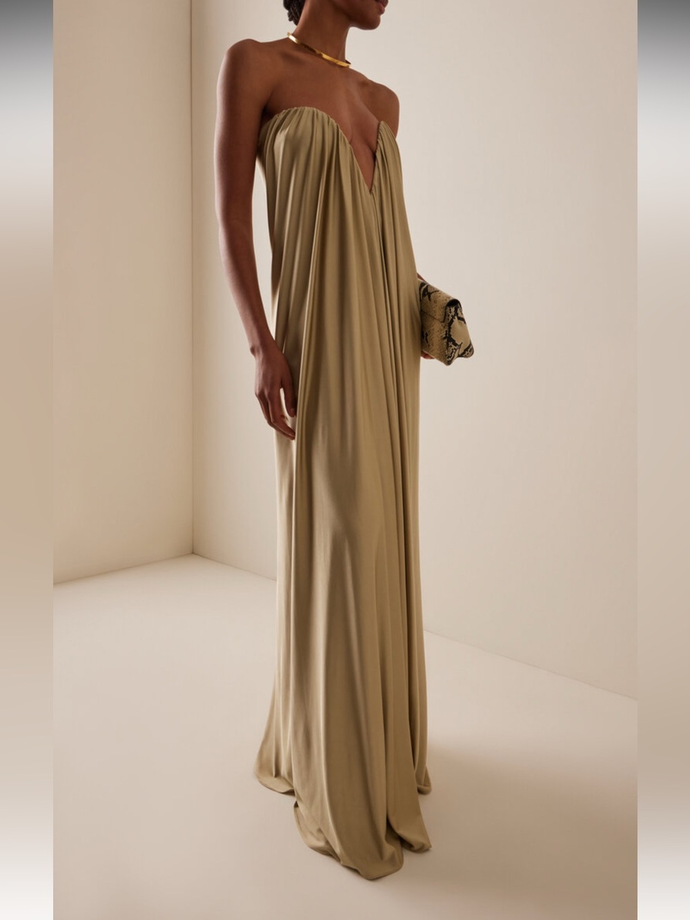 The New Arrivals Ilkyaz Ozel Olivienne Strapless Jersey Maxi Dress